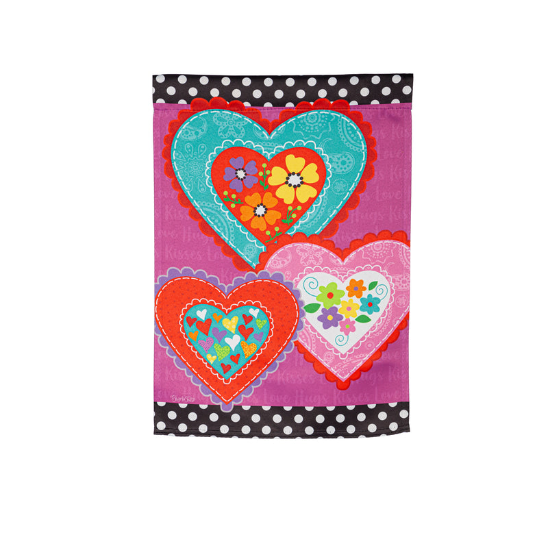 Lovely Hearts Suede House Flag,13s11466