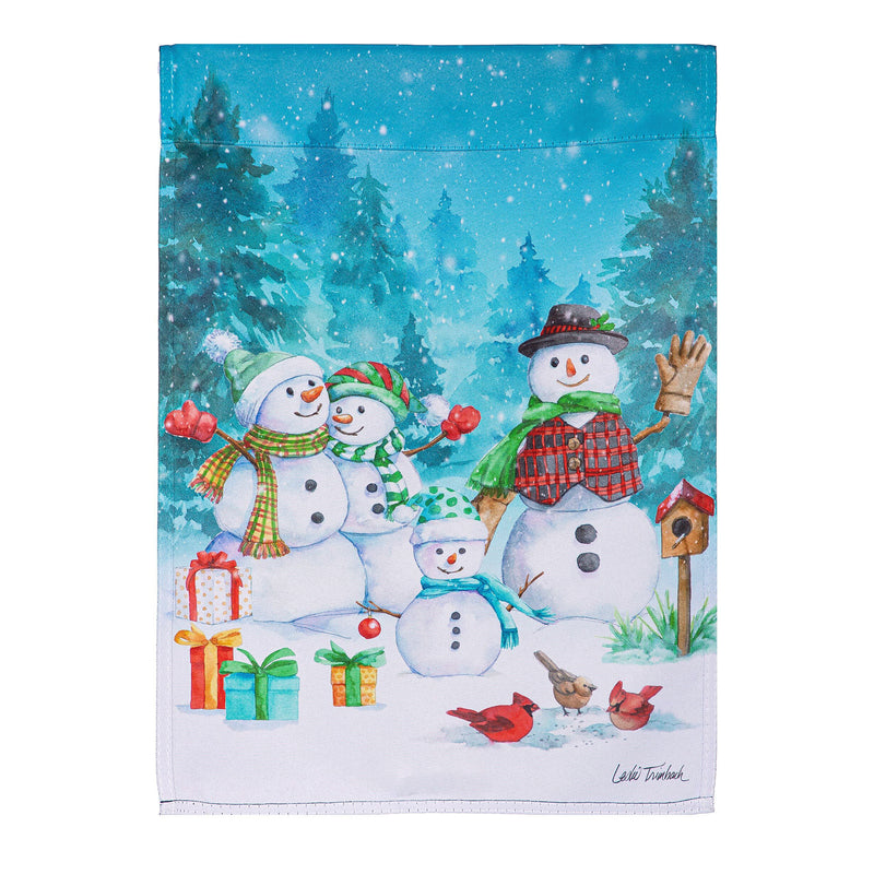 Snowman Family Suede House Flag,13s12192