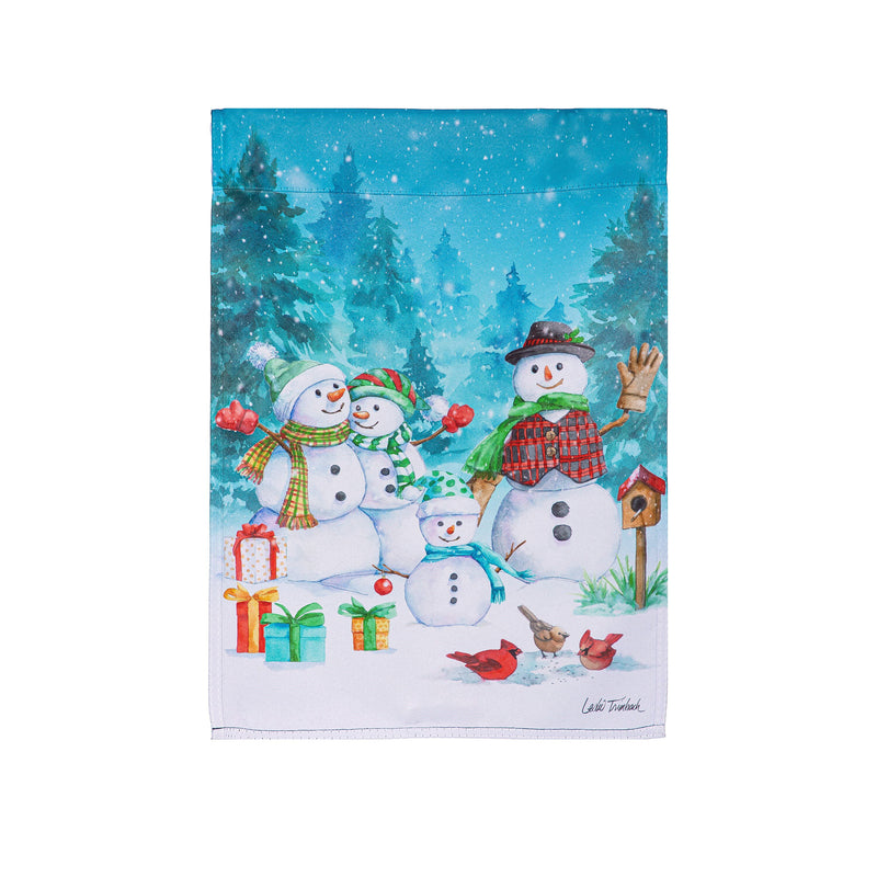 Snowman Family Suede House Flag,13s12192