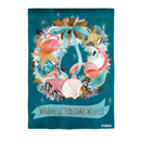 Coastal Christmas Wreath Suede House Flag,13s12428