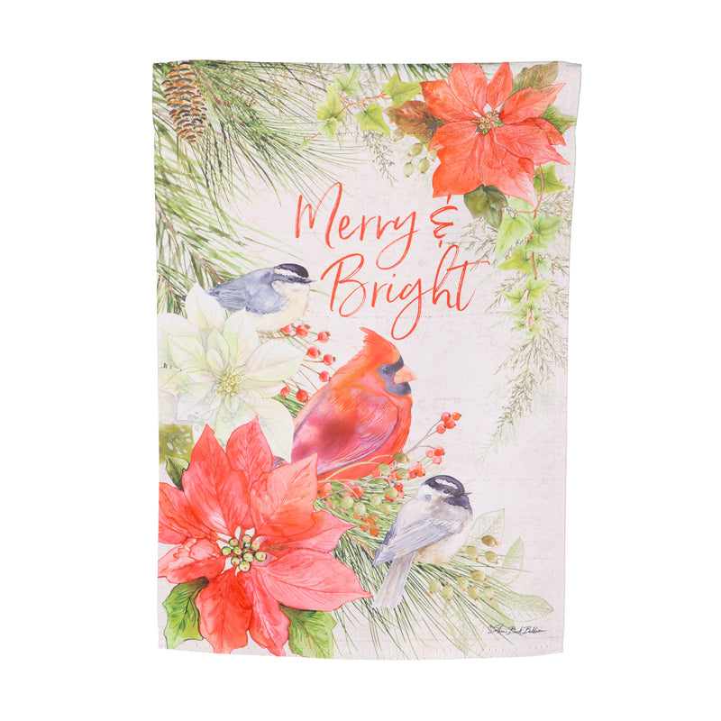 Merry and Bright Cardinal Suede House Flag,13s12498