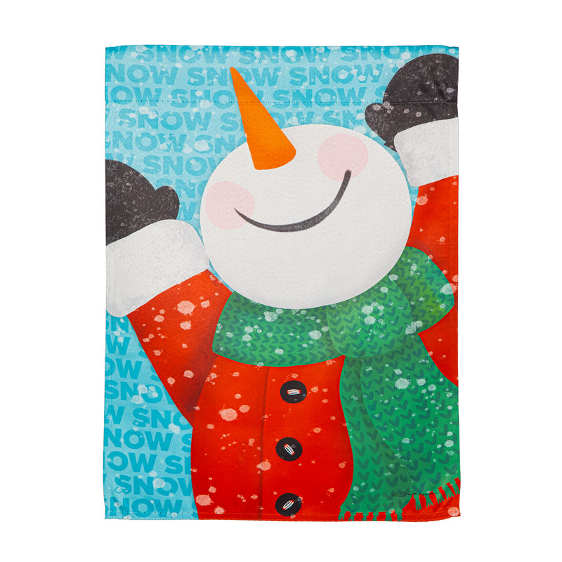 Happy Snowman Suede House Flag,13s12509