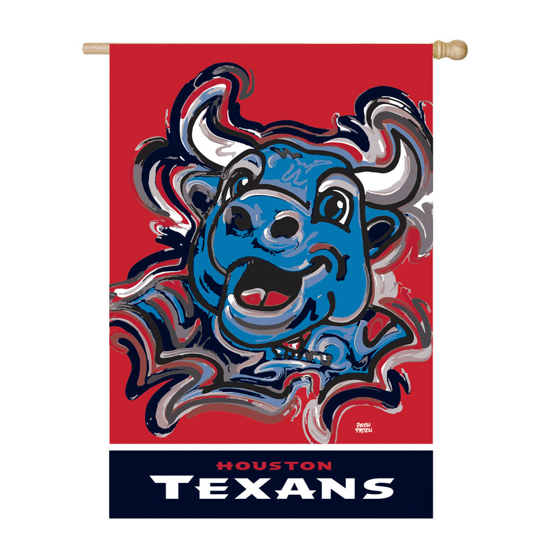 Evergreen Flag,Houston Texans, Suede REG Justin Patten,29x0.2x43 Inches