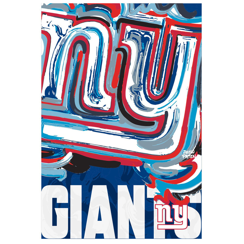 Evergreen Flag,New York Giants, Suede REG, Justin Patten Logo,29x43x0.2 Inches