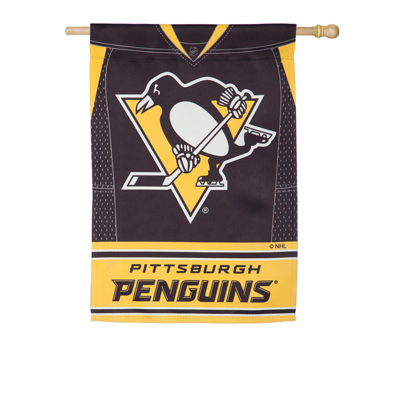 Evergreen Flag,Flag, DS Suede, Foil, Reg, Jersey, Pittsburgh Penguins,43x0.1x29 Inches