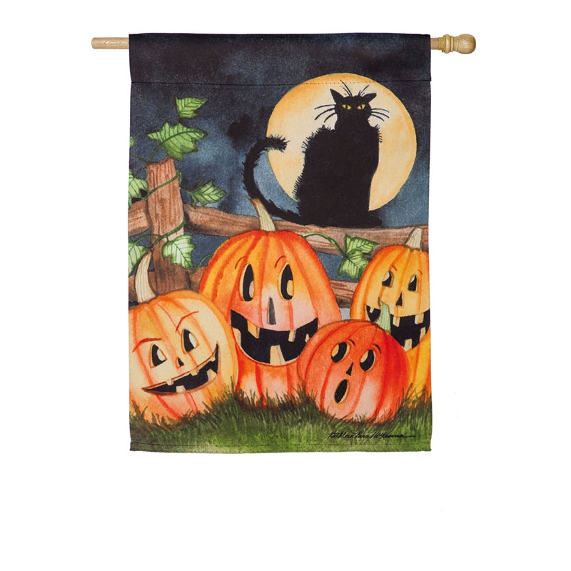 Haunting Halloween Night House Suede Flag,13s9321