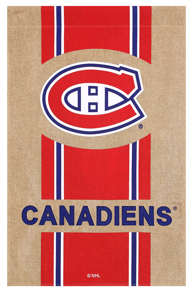 Evergreen Flag, Burlap, Reg, Montreal Canadiens, 44'' x 28'' inches