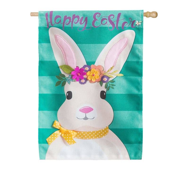 Easter Bunny House Burlap Flag,13b9470