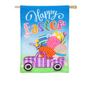 Easter Plaid Truck House Burlap Flag,13b9545