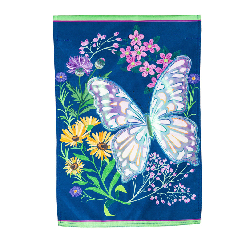 Butterfly Meadow House Linen Flag,13l9610