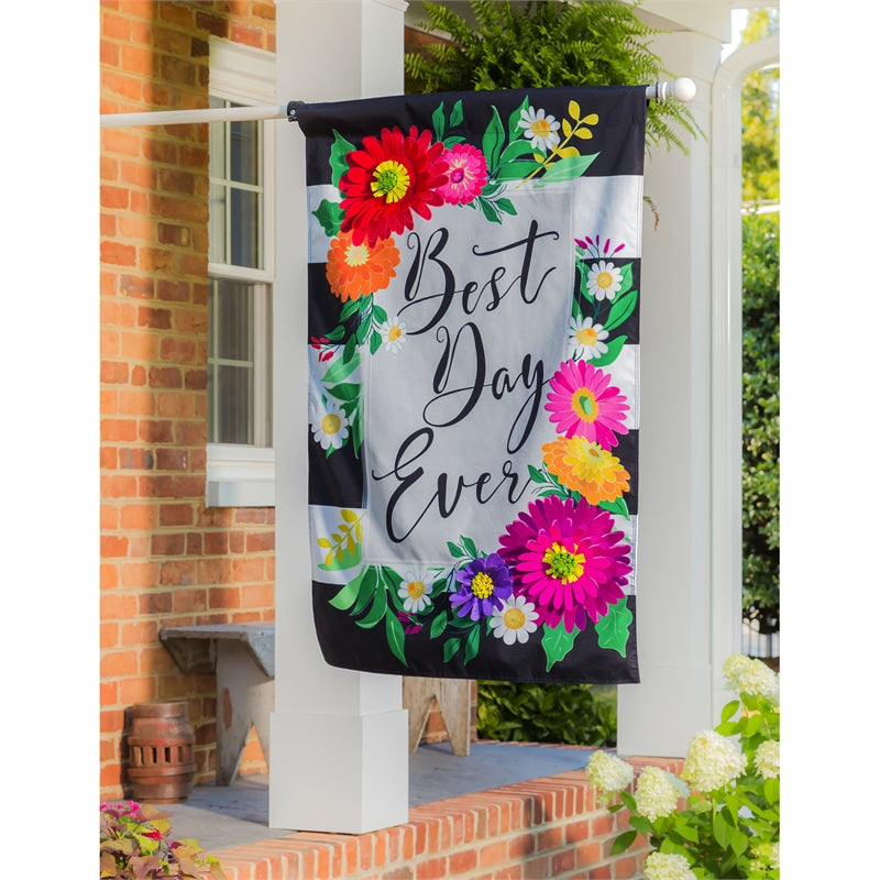 Best Day Ever House Linen Flag,13l9829