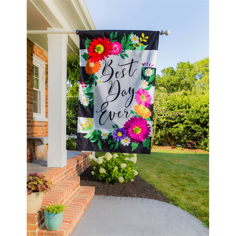 Best Day Ever House Linen Flag,13l9829