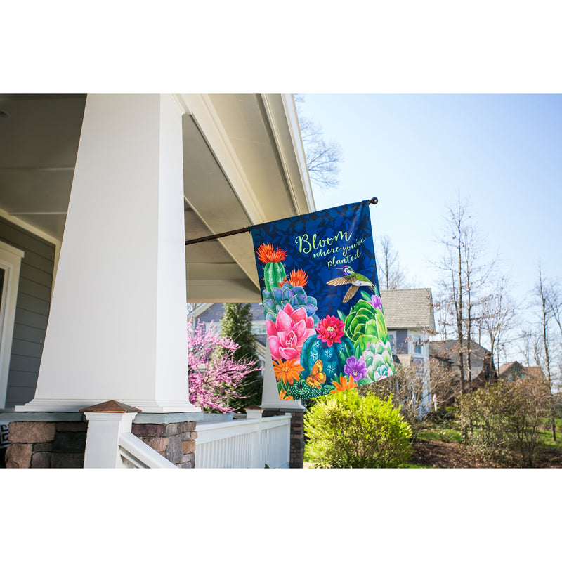 Bloom Where You're Planted House Suede Flag,13s8364