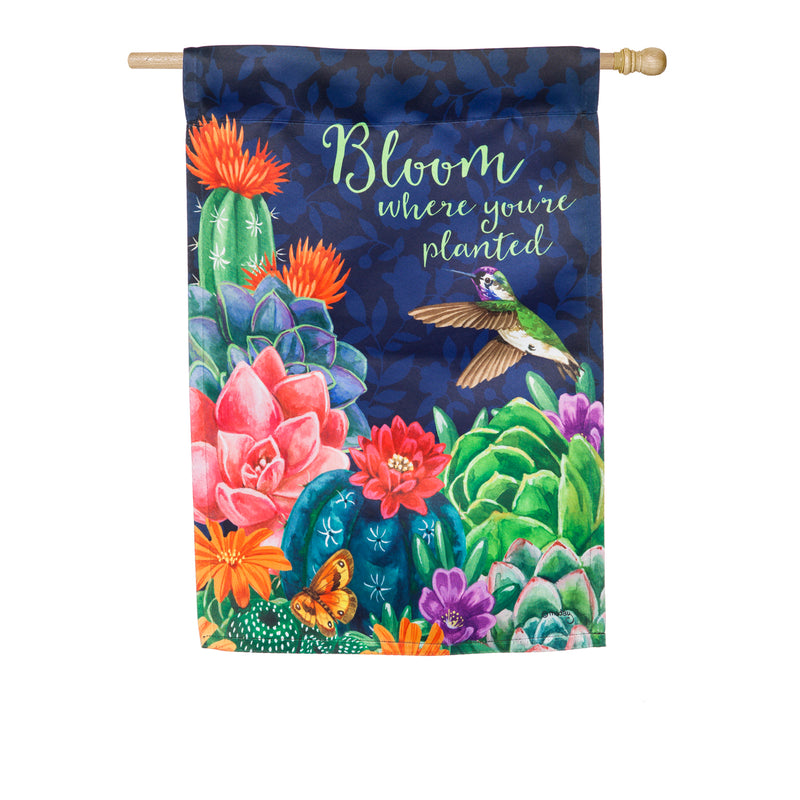 Bloom Where You're Planted House Suede Flag,13s8364