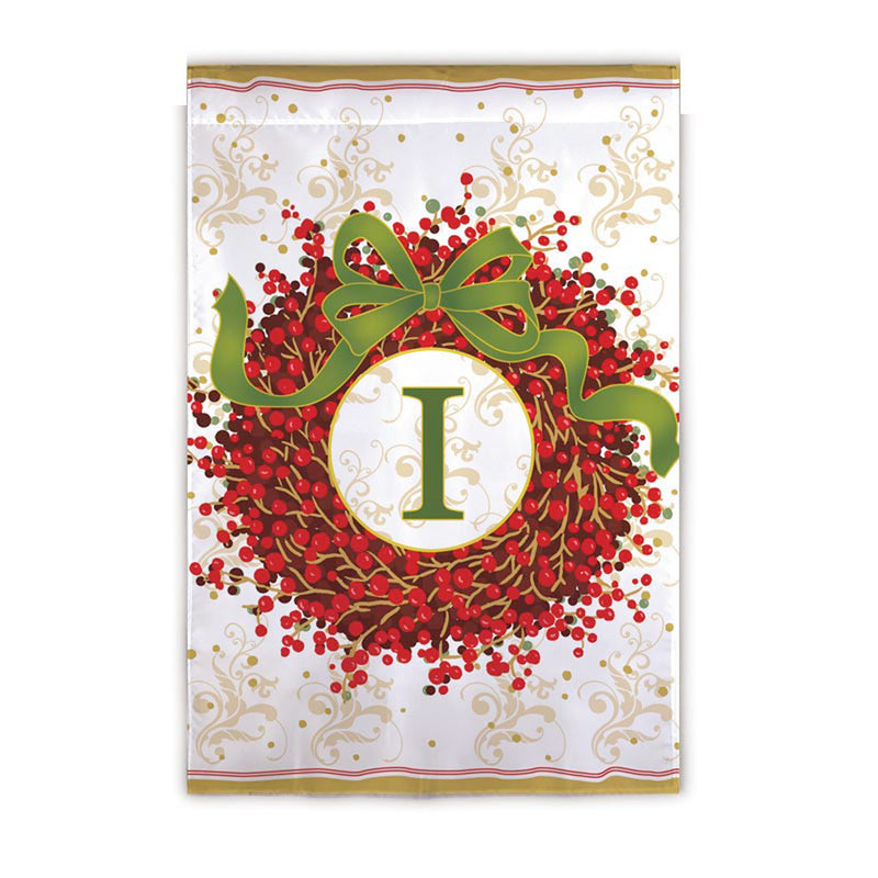 Flag, Gar, Holiday Monogram Wreath I,141257i