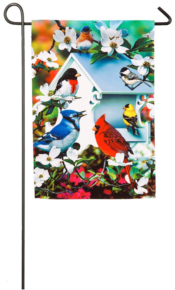 Backyard Birds Garden Satin Flag,14a4106