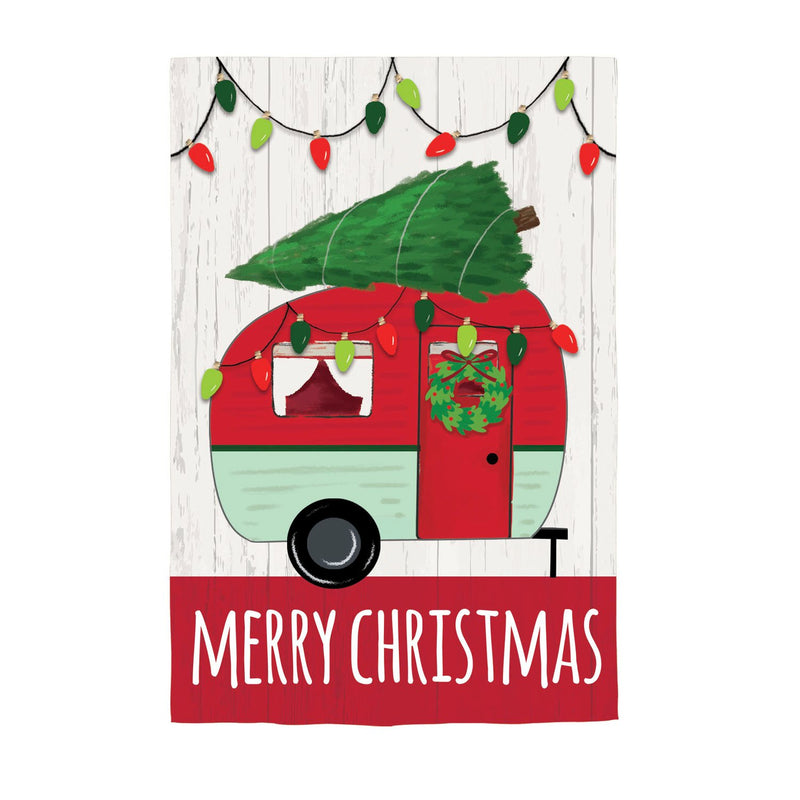 Christmas Camper Garden Burlap Flag,14b10050