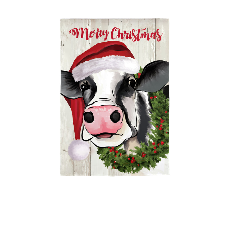 Christmas Cow Burlap Garden Flag,14b10085