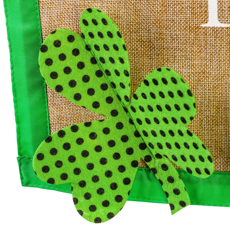 St. Patrick's Day Shamrock Garden Burlap Flag,14b10128