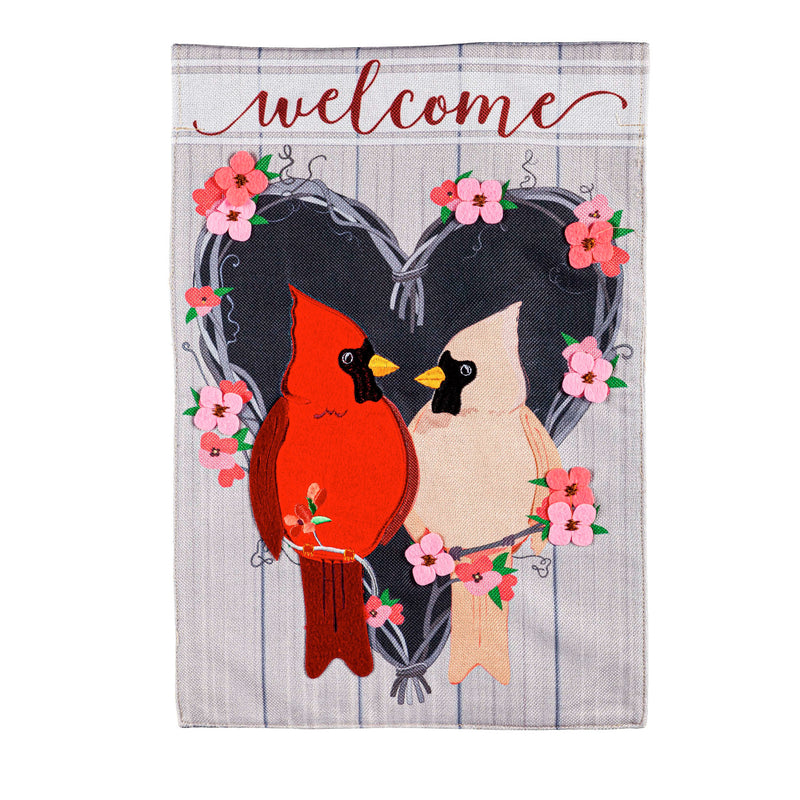 Cardinal Couple Garden Burlap Flag,14b10146