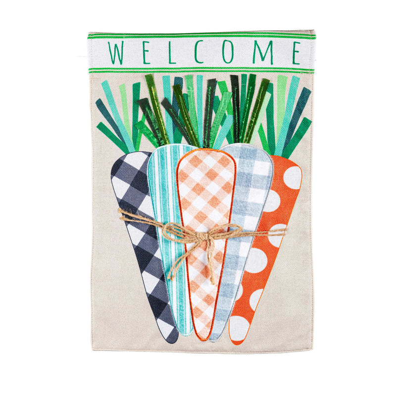 Patterned Carrots Garden Burlap Flag,14b10149