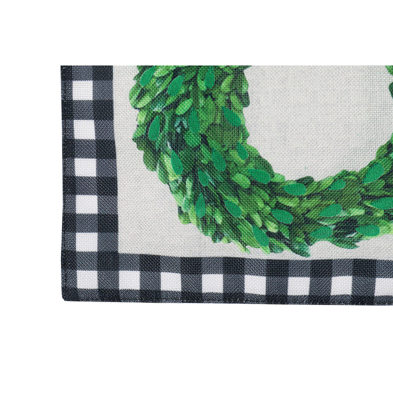 Boxwood Bunny Garden Burlap Flag,14b10151