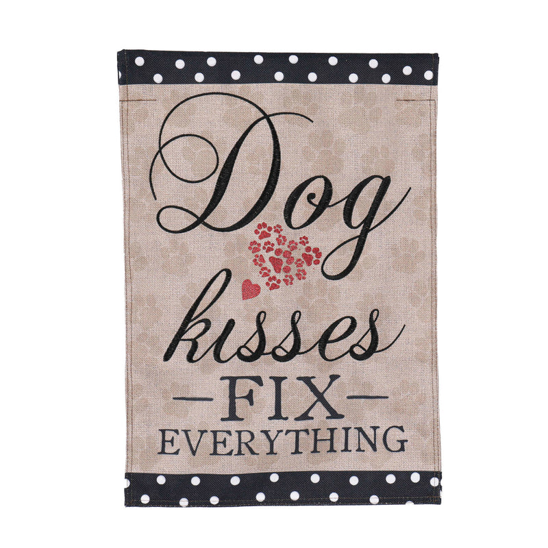 Dog Kisses Fix Everything Garden Burlap Flag,14b10199