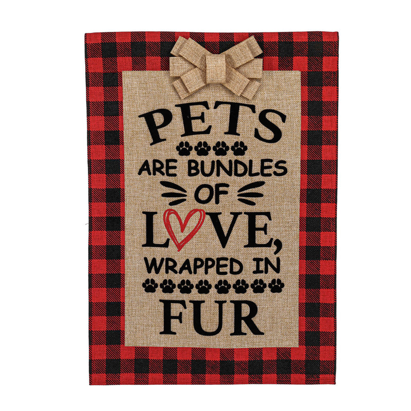 Pets are Bundles of Love Garden Burlap Flag,14b10201