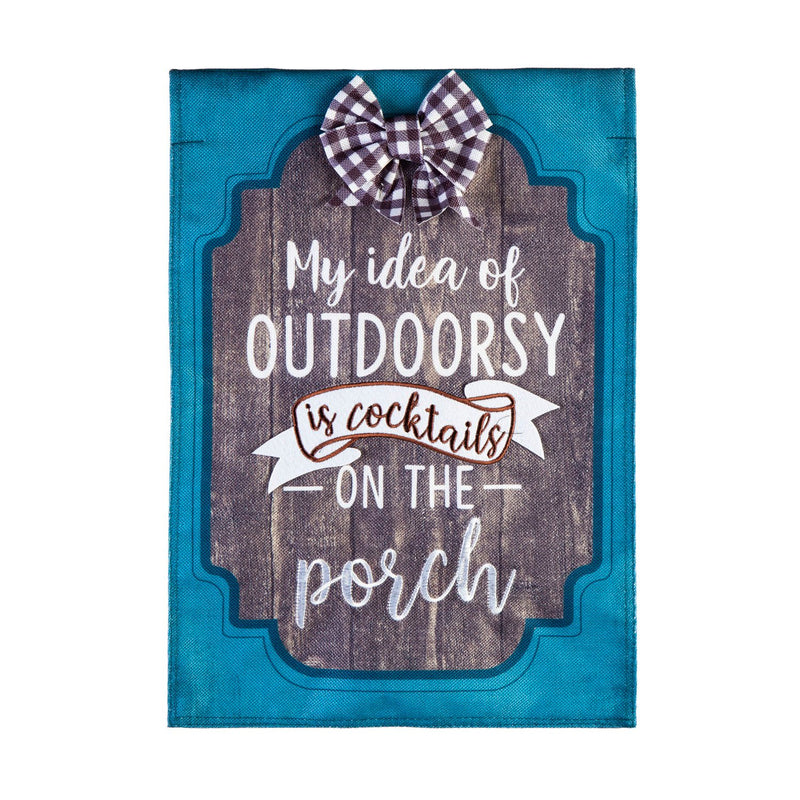 My Idea of Outdoorsy Garden Burlap Flag,14b10316