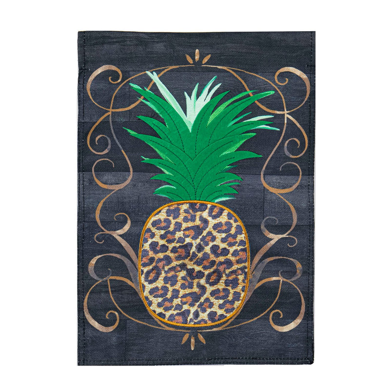 Animal Print Pineapple Garden Burlap Flag,14b10321