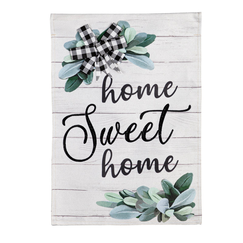 Home Sweet Home Eucalyptus Garden Burlap Flag,14b10765