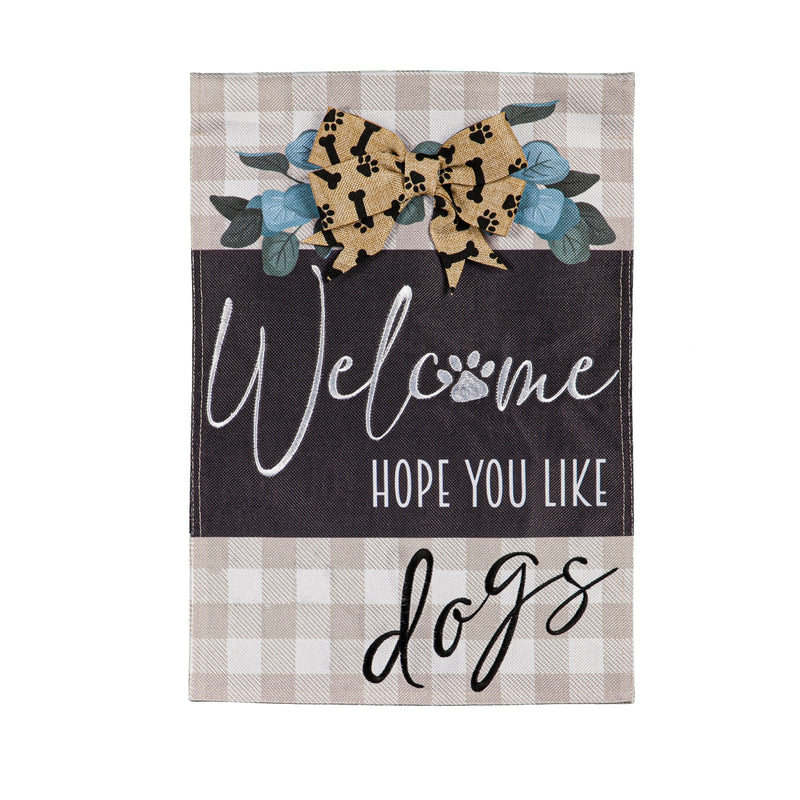 Dogs and Checks Garden Burlap Flag,14b10769