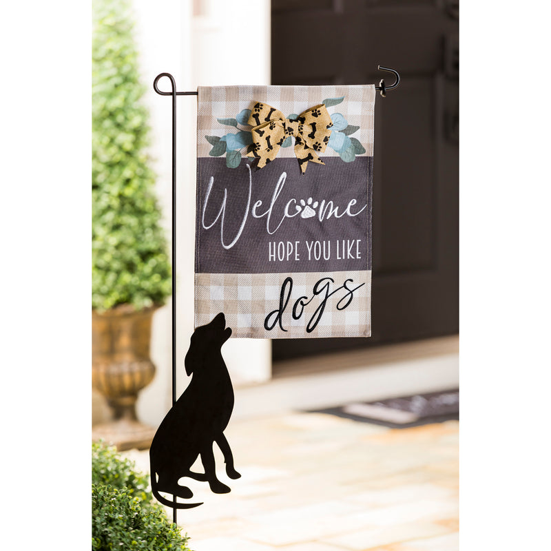 Dogs and Checks Garden Burlap Flag,14b10769