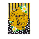 Welcome to our Hive Stripes and Dots Garden Burlap Flag,14b10896