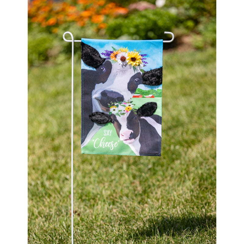 Evergreen Flag,Say Cheese Cows Garden Burlap Flag,0.2x12.5x18 Inches