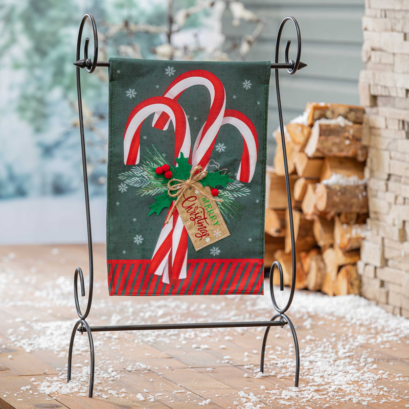 Candy Cane Burlap Garden Flag,14b11165