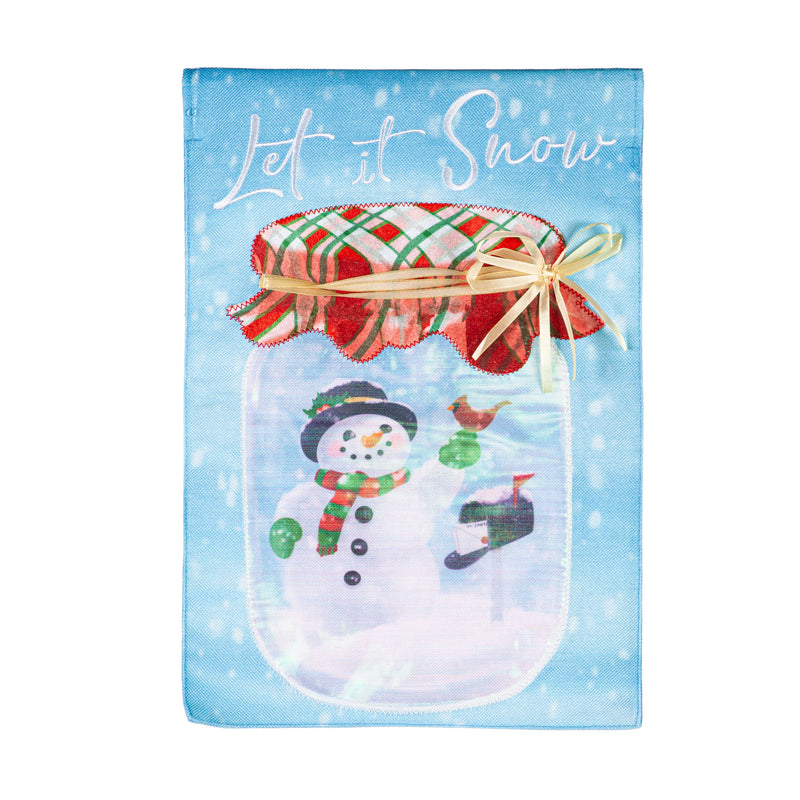 Let it Snow Snowman Burlap Garden Flag,14b11233