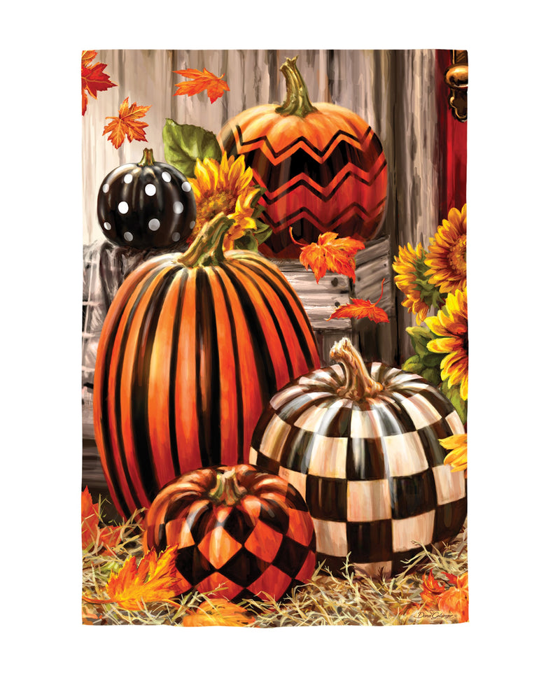 Fall Harvest Pumpkins Burlap Garden Flag,14b11881