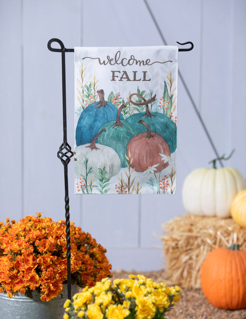 Welcome Fall Pumpkins Burlap Garden Flag,14b11954