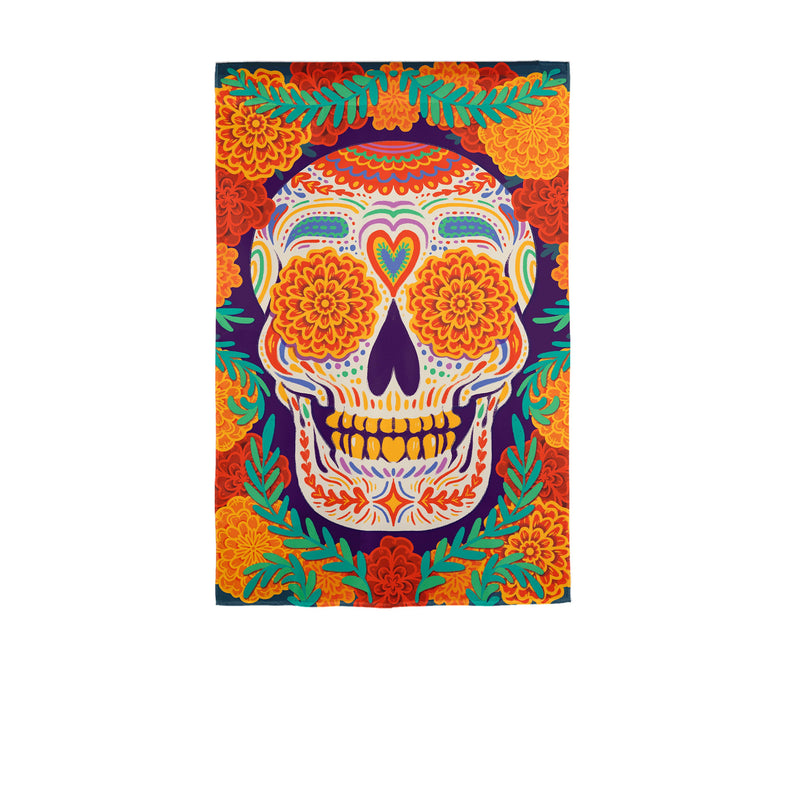 Day of the Dead Skull Burlap Garden Flag,14b12028