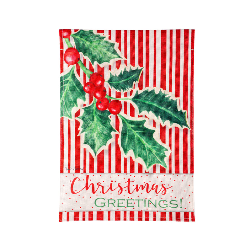 Christmas Greetings Burlap Garden Flag,14b12223