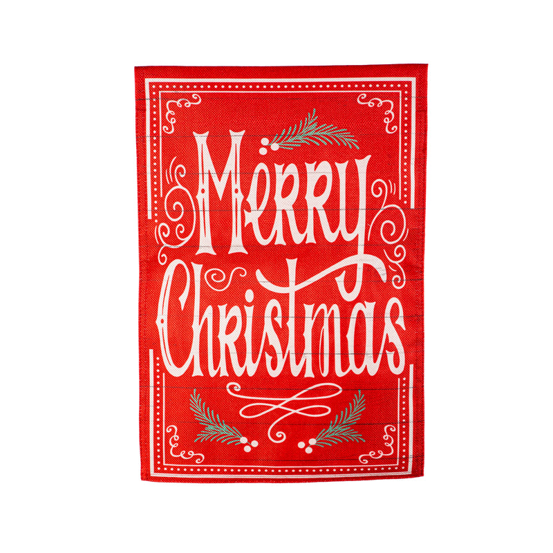 Quaint Merry Christmas Sign Burlap Garden Flag,14b12451