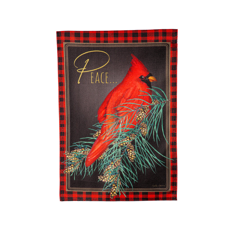 Cardinal Peace Burlap Garden Flag,14b12496