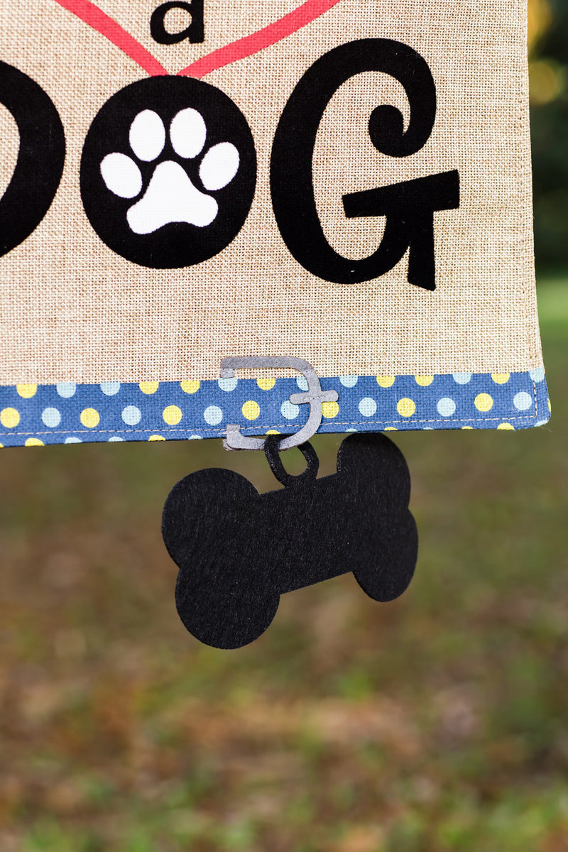 Life is Better with Dog Garden Burlap Flag,14b3728bl