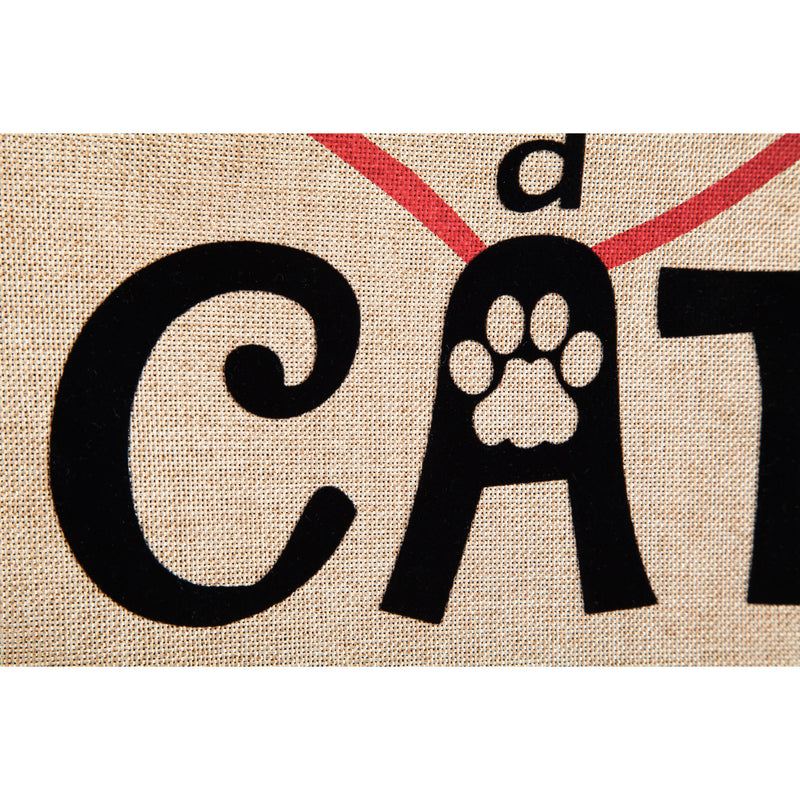 Evergreen Flag,Life is Better with Cat Garden Burlap Flag,12.5x18x0.25 Inches