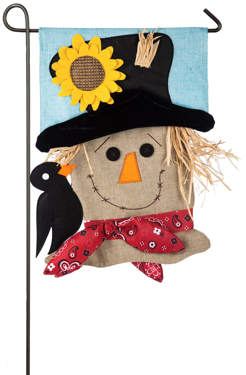 Scarecrow Season Garden Burlap Flag,14b4516bl