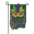 Mardi Gras Mask Garden Burlap Flag,14b4888bl