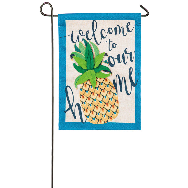 Welcome to Our Home Pineapple Garden Burlap Flag,14b8523