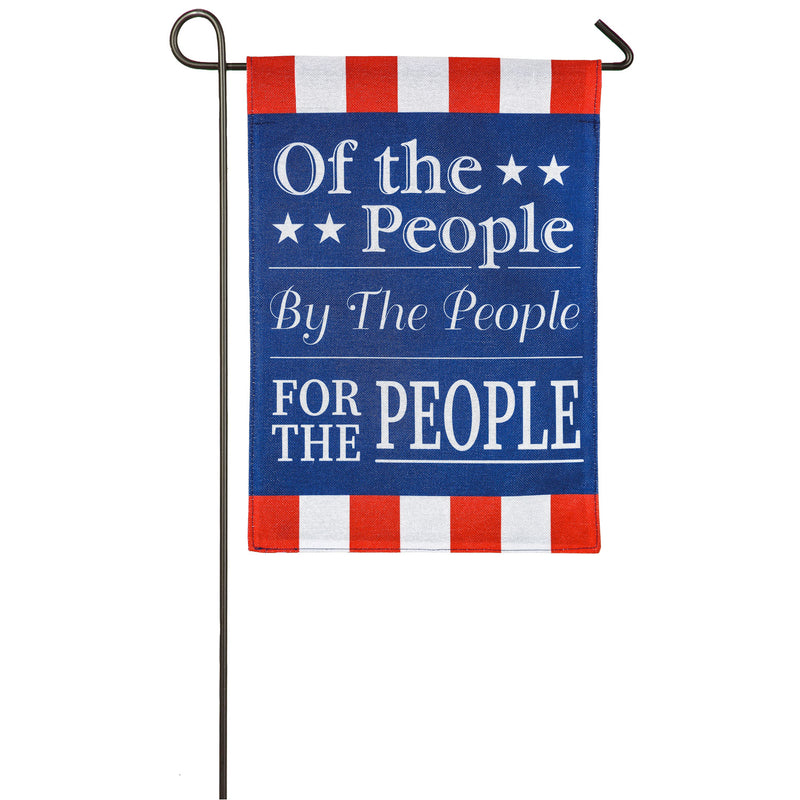 For the People Garden Burlap Flag,14b8557