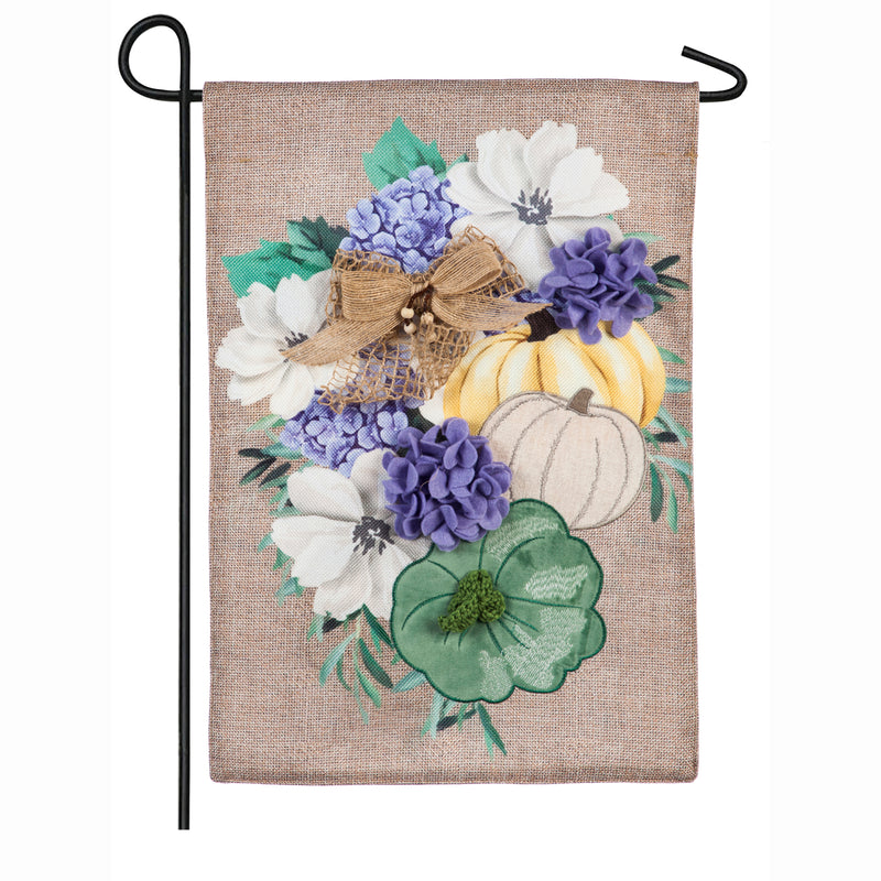 Soft Autumn Floral Swag Garden Burlap Flag,14b8672bl